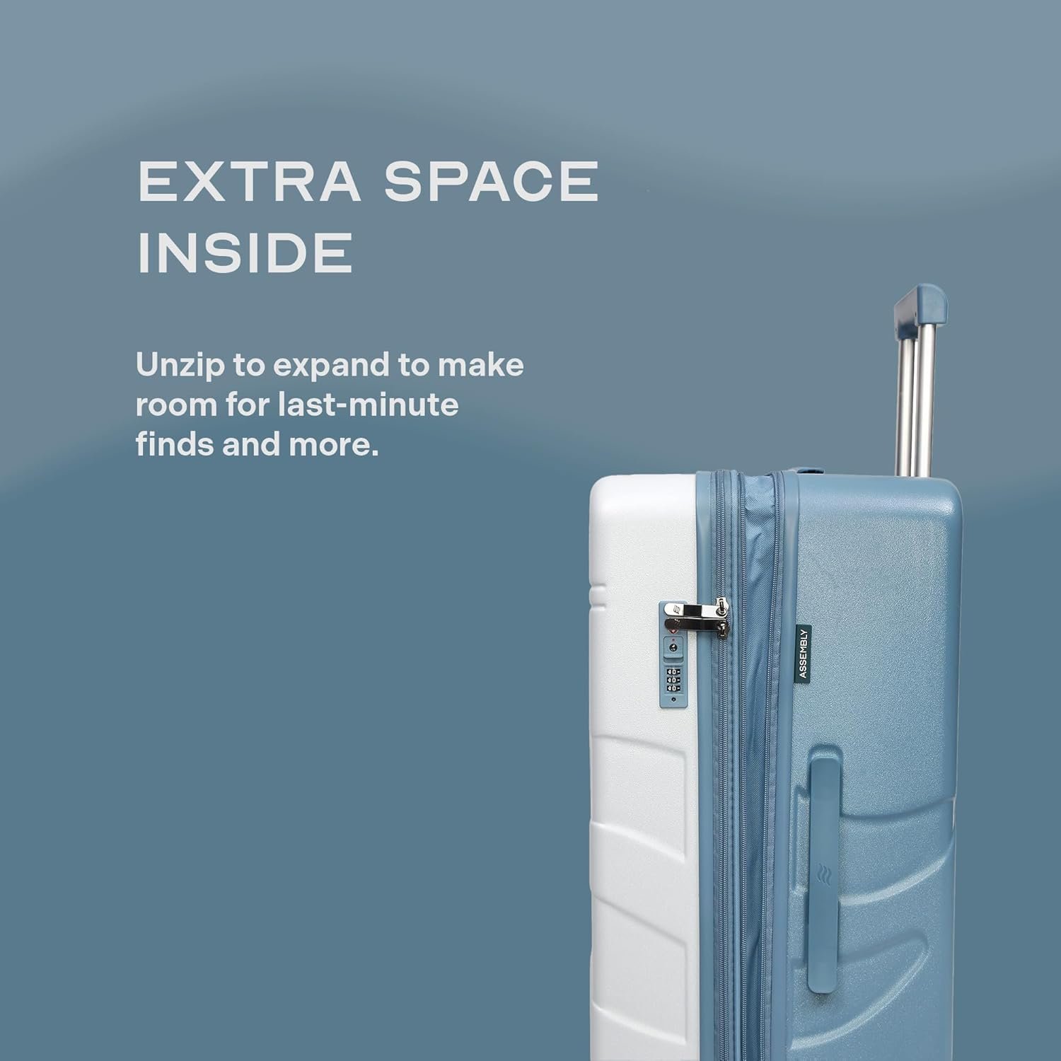 71talisf9ql. sl1500 Assembly Expandable Check-in Trolley Bag 24Inches | Premium Polycarbonate Luggage for Travel (80L) with Packing Organisers Set & TSA Lock (Blue)-Flowe