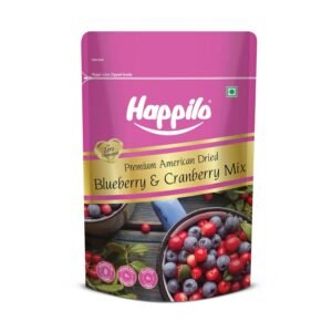 Happilo Premium Dried Blueberry Cranberry Duet 200 grams Pack|Healthy Snacks, Dry fruits|Dried Cranberries & Blueberries Mix | Natural Real Dried Berries | Low Calorie Snack