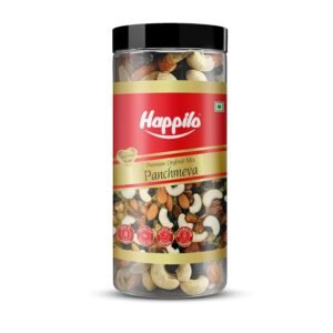 Happilo Premium Panchmewa Dry Fruit Mix 405g Jar| Fit for Fasting | Healthy Snacks Mixed Nuts Dates | Golden Raisins | Afghan Raisins | Cashews | California Almonds