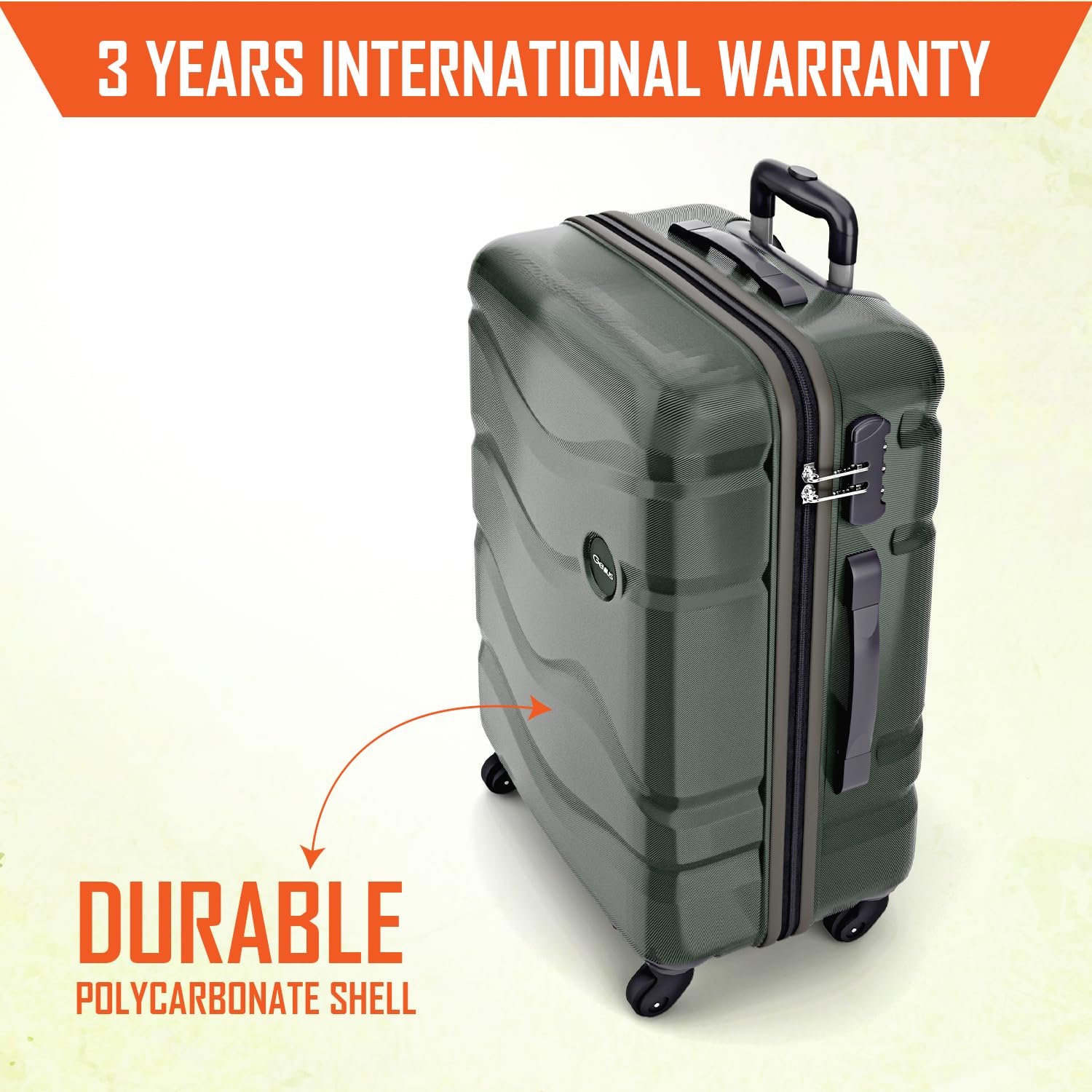 71X5Gv6SWML. SL1500 Safari Genius Fortis 66cm Medium Size Check-in Trolley Bag Hard Case Polycarbonate, 4 Spinner Wheels, 360 Degree Wheeling Luggage, Travel Bag, Suitcase for Travel, Trolley Bags for Travel, Green