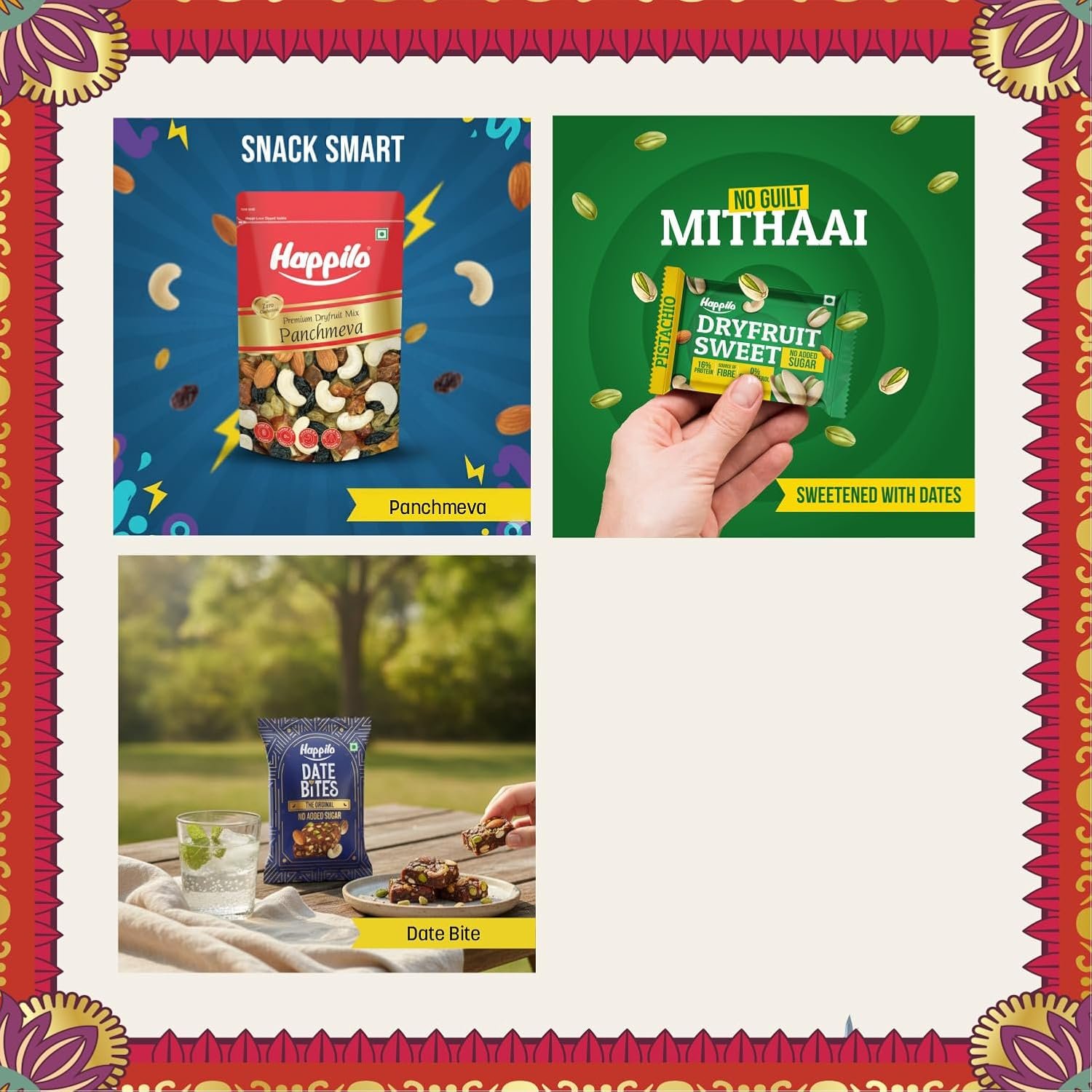 71XM3eneaRL. SL1500 Happilo Premium Bhai Dooj Gift Pack with 7 Inclusions | Dry fruit Sweet, Date Delight, Almond, Cashew, Raisin,Panchmeva, Party Snack, Dry Fruits ROBIN box, Bhai Dooj Gift Set for Brother