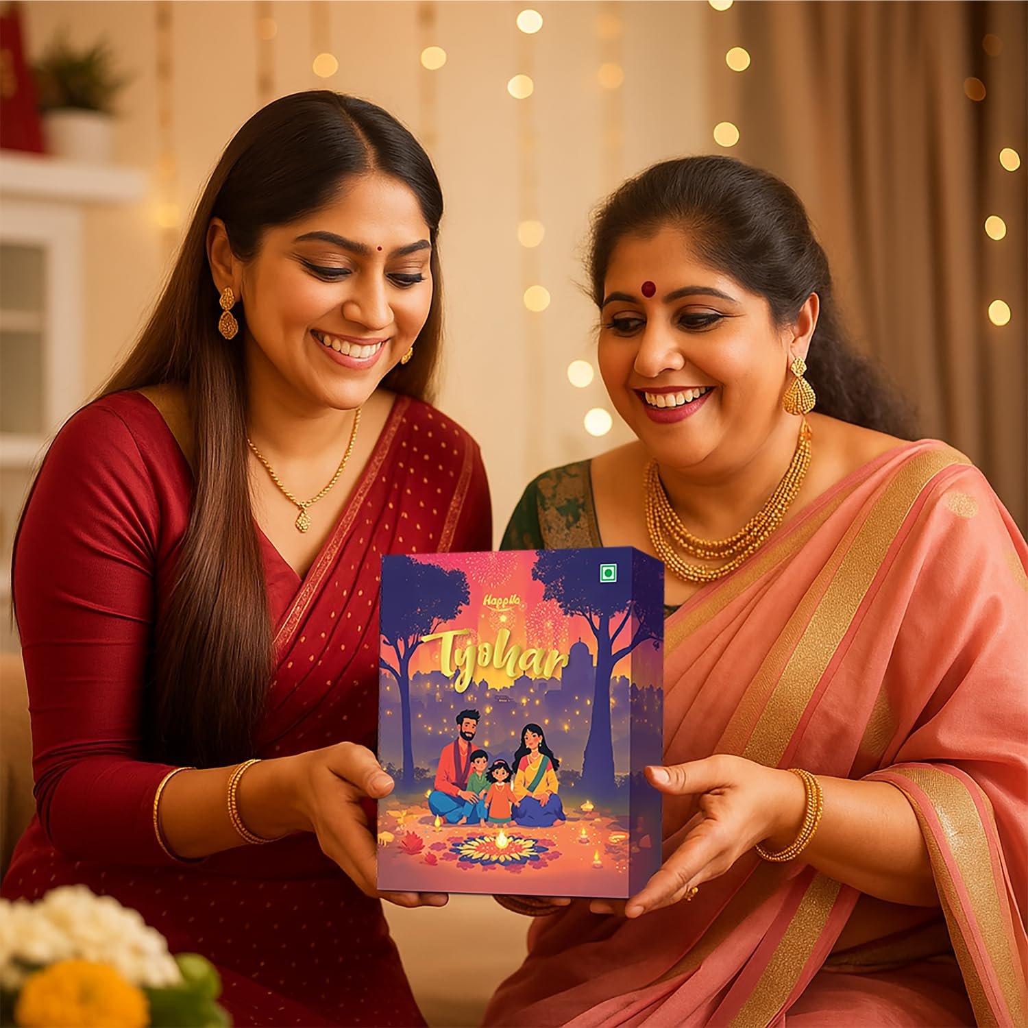 71a1XfYCNkL. SL1500 Happilo Tyohar Diwali Gift Box with 10 Inclusions | Scented Candles | Plantable Pataka | Playing Card | Kalash &Mouli | Panchmeva | Diyas | Greeting Card | Toran | Dry Fruits | Gift Hamper | Corporate Gifting