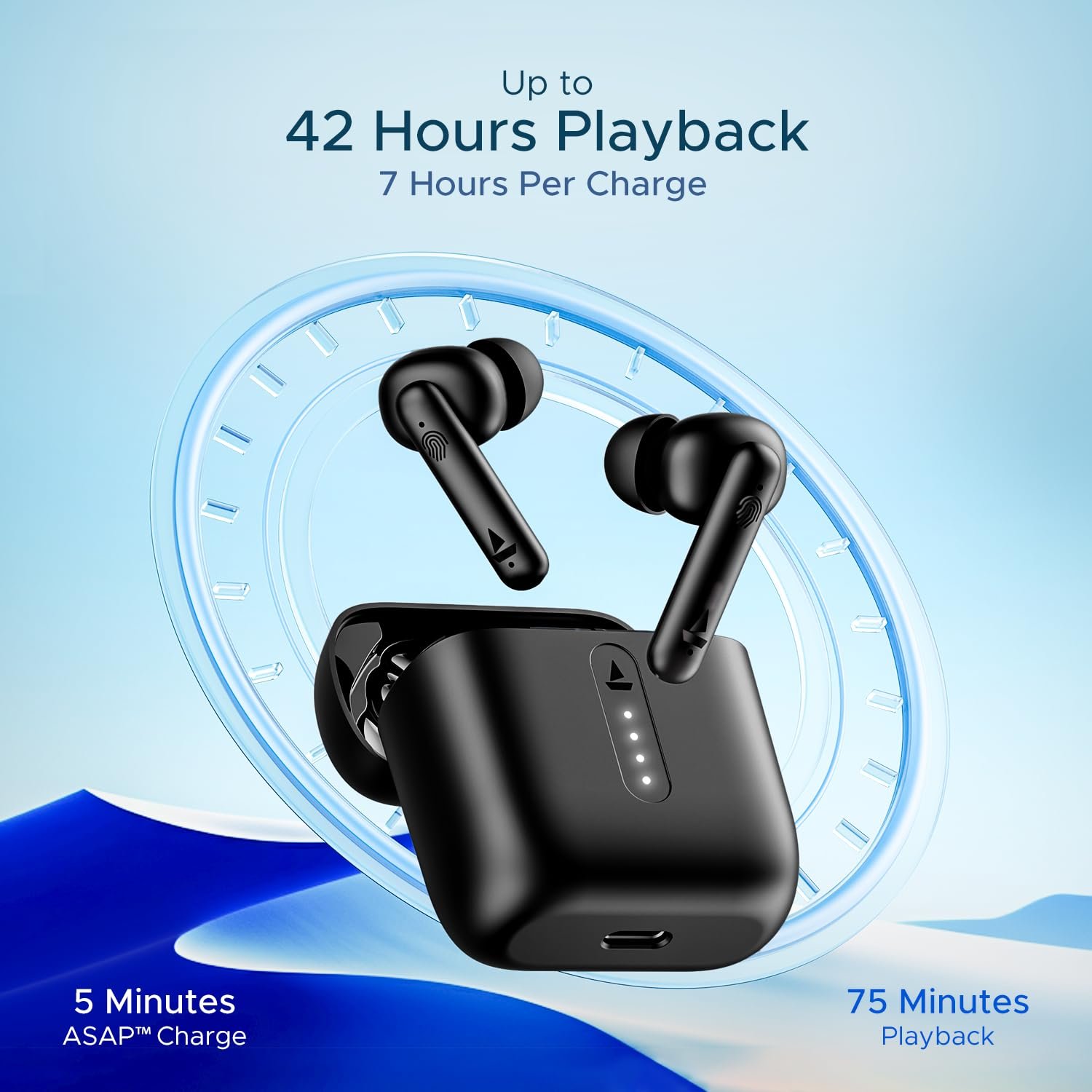 71evqmldhsl. sl1500 boAt Airdopes 141/8, Low Latency, ENx Tech, 42HRS Battery, Fast Charge, Stream Ad Free Music via App Support, Bluetooth Earbuds, TWS Ear Buds Wireless Earphones with mic (Bold Black)