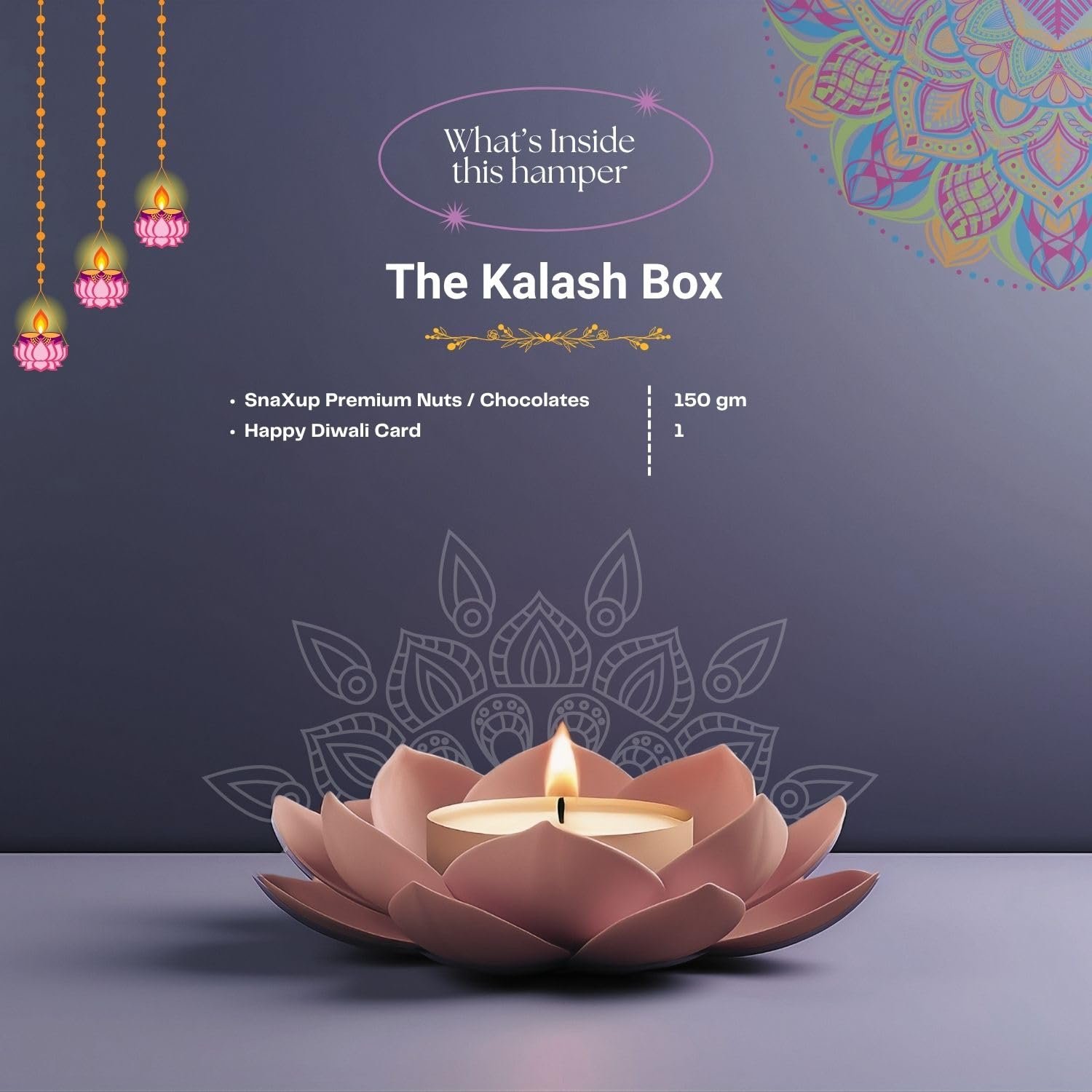 71fvr3wdtvl. sl1500 SnaXup Diwali Gift Hamper – The Kalash Box | Premium Dry Fruits, Chocolates & Festive Snacks | Luxury Diwali Gift Pack for Family & Corporate Gifting