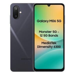 Samsung Galaxy M06 5G (Blazing Black, 4GB RAM, 64GB Storage) | MediaTek Dimensity 6300 | AnTuTu Score 422K+ | 12 5G Bands | 25W Fast Charging | 4 Gen of OS Upgrades | Without Charger