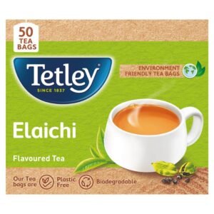 Tetley Elaichi 50 Teabags, Flavoured Chai, Black Tea, 100 gram