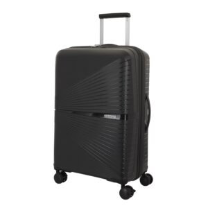 American Tourister AIRCONIC2.0 SP 77 cm Meidum Check-in Polypropylene (PP) Hard 8 Wheels Spinner Luggage/Suitcase/Trolley Bag for Travel (Black)