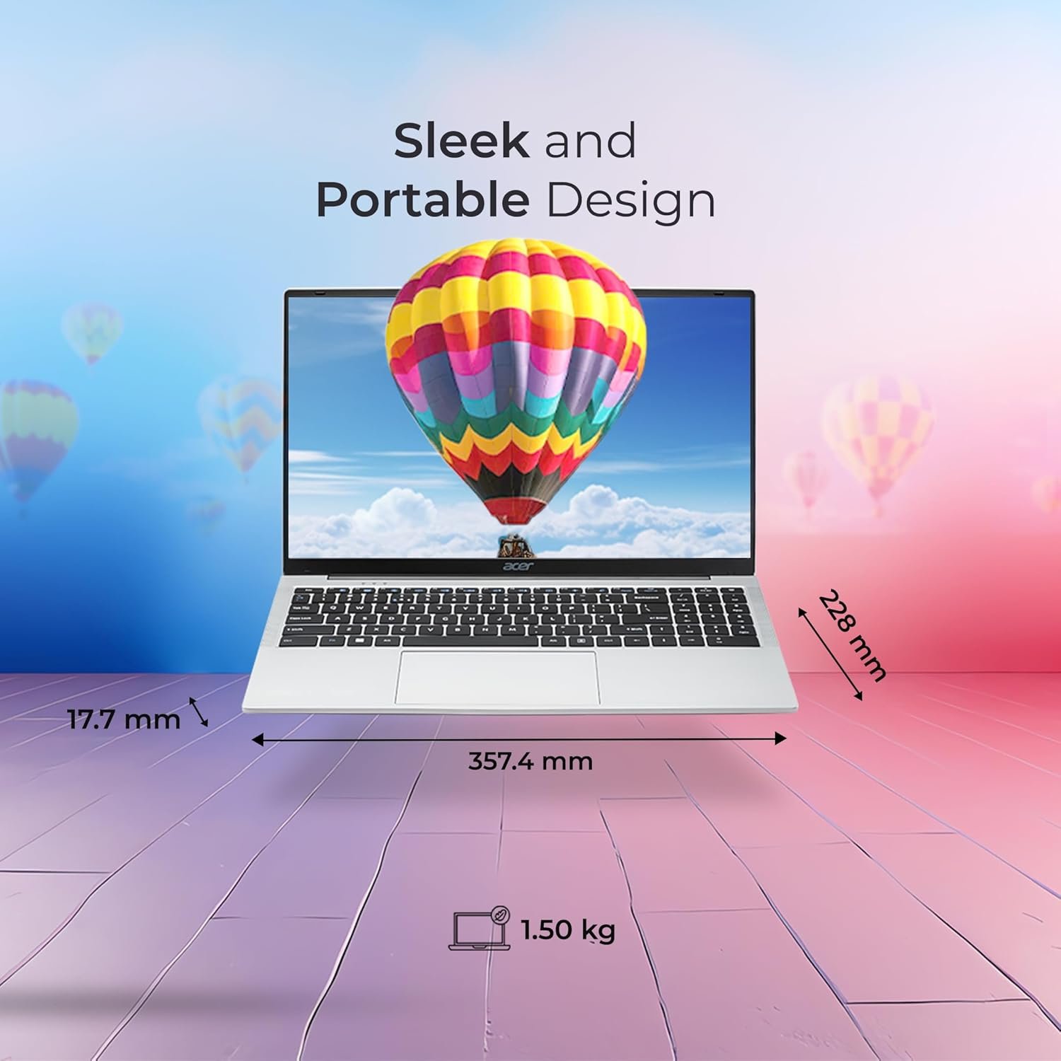 Acer [SmartChoice Aspire 3 Laptop Intel Core Celeron N4500 Processor Laptop (8 GB LPDDR4X SDRAM/256 GB SSD/Win11 Home/38 WHR/HD Webcam) A325-45 with 39.63 cm (15.6″) HD Display, Pure Silver, 1.5 KG