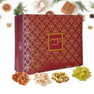Maalpani Corporate Dry Fruits Gift Hamper Box, Gift Hamper Box Pack, Diwali Festival, 200g (50g Each Kaju, Badaam, Kishmish, Pista) Pack of 1, for Family/Friends/Office/Clients