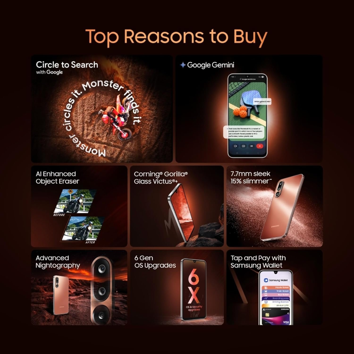 71zfozam8gl. sl1500 1760890675 7978 Samsung Galaxy M36 5G (Velvet Black, 6 GB RAM, 128 GB Storage)| Circle to Search| Google Gemini| Corning Gorilla Glass Victus+| 7.7mm Slim| AI Enhanced 50 MP OIS Triple Camera| Unmatched Nightography