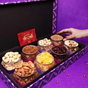 Healthy Treat Festivities Diwali Gift Hamper | Roasted Dry Fruit & Berries Gift Box with Card | Deepawali Gift Hampers | Diwali's Gift Box | Wholesome Corporate Gifting | Healthy Snacks Gift Hamper for Gifting