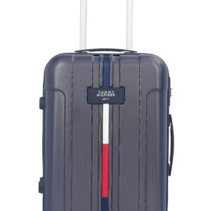 Tommy Hilfiger Wyoming Check-in Luggage | 66cm Mid Size Trolley Bag|Durable Polycarbonate Hardshell Suitcase with TSA Lock|360° Spinner Wheel & Adjustable Telescopic Handle|85L Capacity|Color- Navy