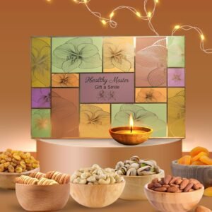 Healthy Master Ethereal Elegance Diwali Box | Premium Dry Fruit Gift Hamper | Almonds, Cashews, Pistachios, Anjeer, Kismis & Apricots | Healthy Diwali Gift | Corporate & Festive Gifting