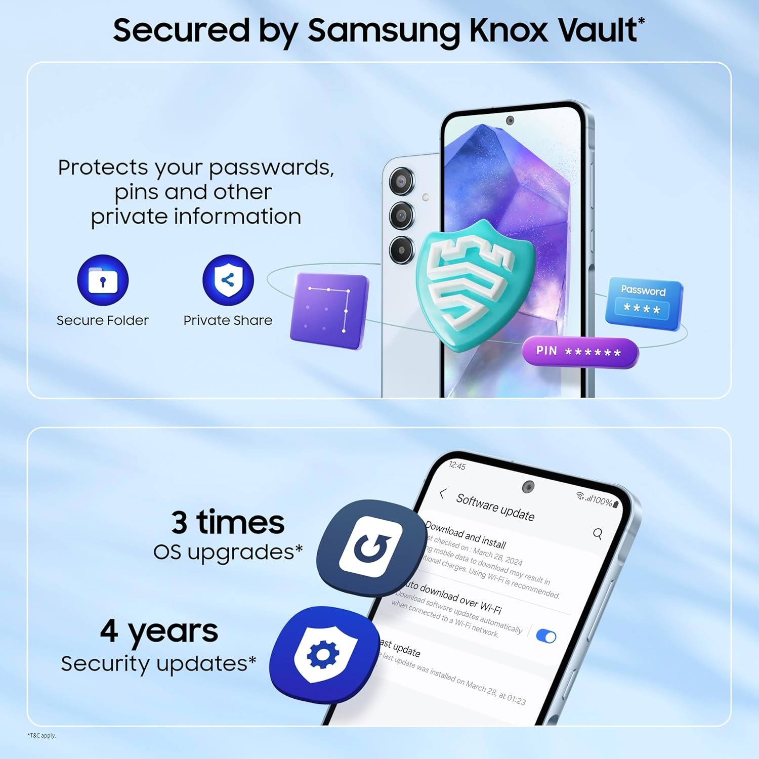 81furJ4EruL. SL1500 Samsung Galaxy A55 5G (Awesome Iceblue, 8GB RAM, 256GB Storage) | AI | Metal Frame | 50 MP Main Camera (OIS) | Super HDR Video| Nightography | IP67 | Corning Gorilla Glass Victus+ | sAMOLED Display