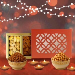 Healthy Master Diwali Treat | Almonds & Cashews (100g Each) | Premium Dry Fruits Diwali Gift Box | Healthy Gift Pack | Unique Diwali Gift Items for Family & Friends