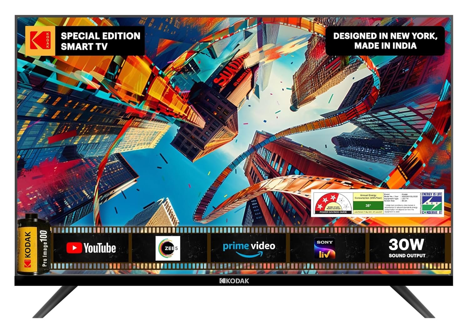 81iaPyfu KL. SL1500 Kodak 80 cm (32 inches) Special Edition Series HD Ready Smart LED TV 32SE5001BL (Black)