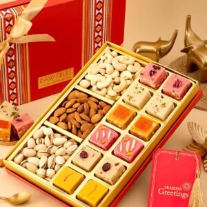 HyperFoods® Diwali Gifts for Family and Friends With DryFruit 12 Pcs Fudge Sweets Gift Diwali Gifts Sweets Gift Dry Fruit Box Cashews Almonds Pistachios Dry Fruits Gift Pack Dryfruits Combo Pack