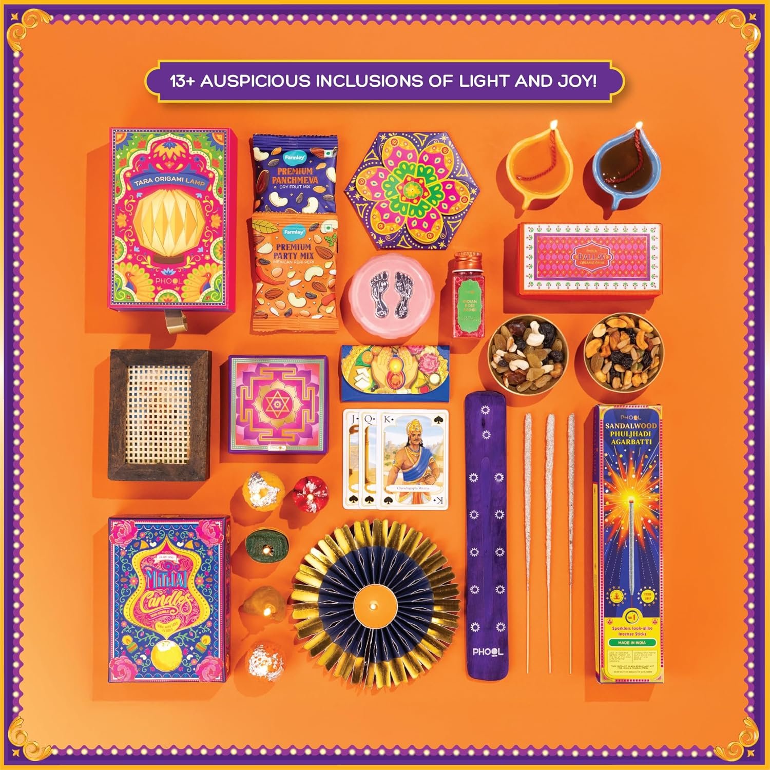 91isynsep1l. sl1500 Phool Diwali Dazzle Gift Box 2025 | 13 Premium Festive Items | Luxury Diwali Hamper for Family, Friends & Corporate Gifting