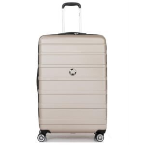 DELSEY PARIS Margot 55 cms Small Cabin Polycarbonate Hard Sided 8 Wheels Spinner Suitcase/Trolley Bag for Travel with TSA Lock- Gold