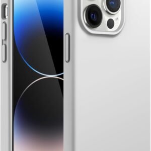 iPhone 14 pro Silicone Back Case | Shock Proof Design & Camera Protection | Premium Rubberised Apple iPhone 14 pro Cover (Microfiber Lining) | Ultra Smooth Silicone - Off White