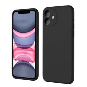 LIRAMARK Silicone Soft Back Cover Case for Apple iPhone 11 (Silicone Black)