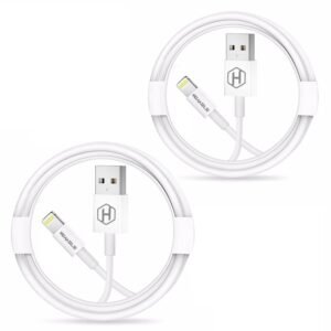 HUMBLE USB to 8 Pin/Lightning Fast Charging Cable For iPhone 14/13/12/11/X/Xs/Xr/8/Plus,iPad Mini/Pro/Max,USB Type-A Power Delivery Cord (Pack Of 2),White
