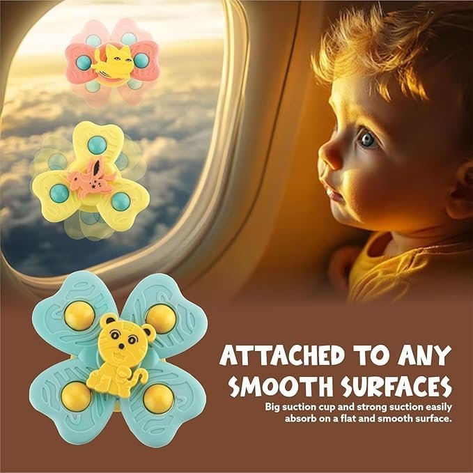 51vejqa0dfl Strong Suction Cup Fidget Rotating Sensory Bath Toys for Baby 6 12 18 Months Airplane Car Travel Table & Window Toys for 1 2 Years Old Toddler Boys and Girls