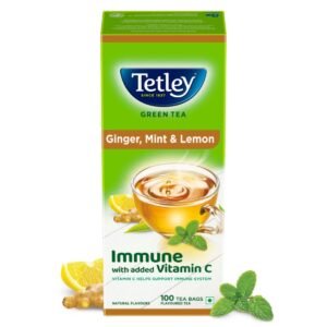 Tetley Green Tea, Ginger, Mint and Lemon, 100 Tea Bags