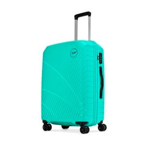 Skybags Streax | Check-in Trolley Bag, 66 Cm, Medium Hardside Luggage | 8 Wheels, Combination Lock | Polypropylene | Suitcase for Travel | 5 Year International Warranty | Turquoise