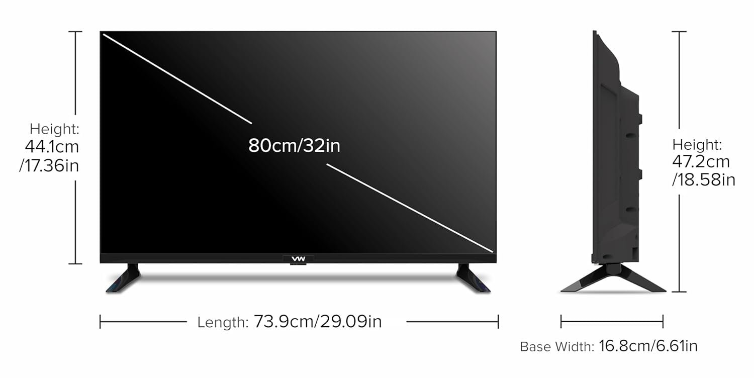 612mjnrebvl. sl1500 VW 80 cm (32 inches) Pro Series HD Ready Smart QLED Google TV VW32GQ1