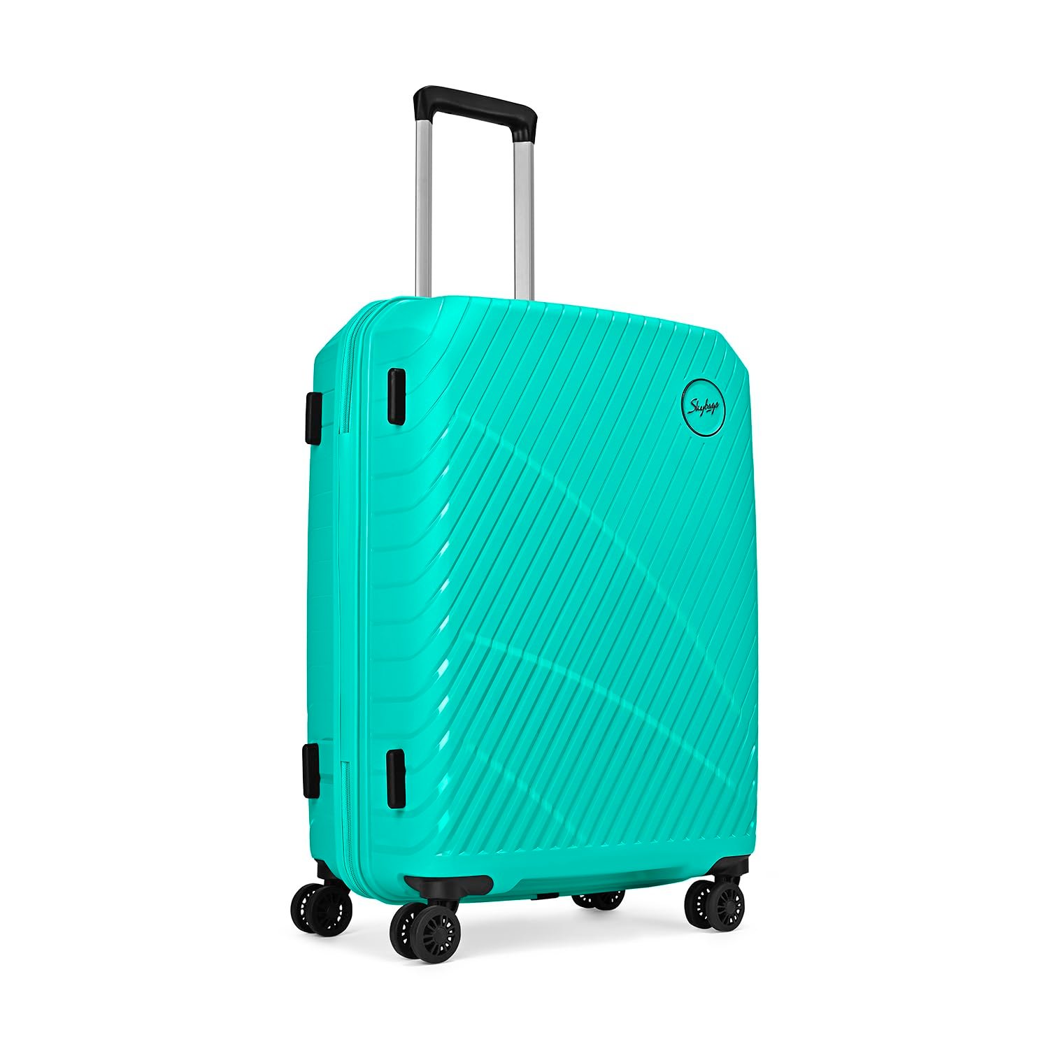 614ianpivzl. sl1500 Skybags Streax | Check-in Trolley Bag, 66 Cm, Medium Hardside Luggage | 8 Wheels, Combination Lock | Polypropylene | Suitcase for Travel | 5 Year International Warranty | Turquoise