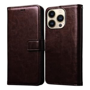 Flip Cover Back Case for Apple iPhone 13 Pro | Premium Leather Finish | Inbuilt Pockets & Stand | Flip Cover Back Case for Apple iPhone 13 Pro (Coffee)