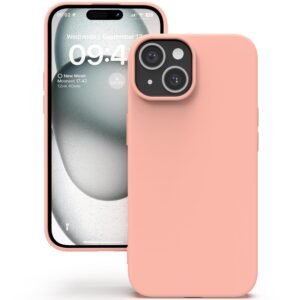 YATWIN Silicone Back Case for iPhone 15 Plus, Soft-Touch Phone Back Cover for Apple iPhone 15 Plus - Pink