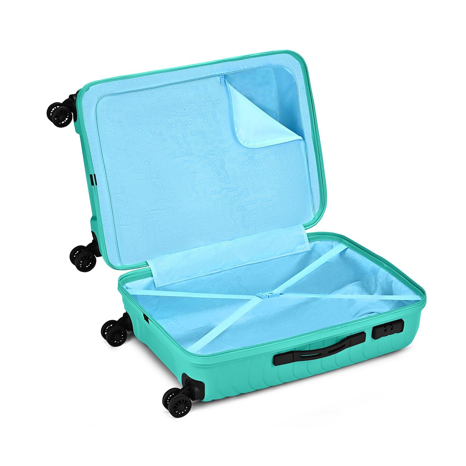 61cgqzhjg8l. sl1500 Skybags Streax | Check-in Trolley Bag, 66 Cm, Medium Hardside Luggage | 8 Wheels, Combination Lock | Polypropylene | Suitcase for Travel | 5 Year International Warranty | Turquoise