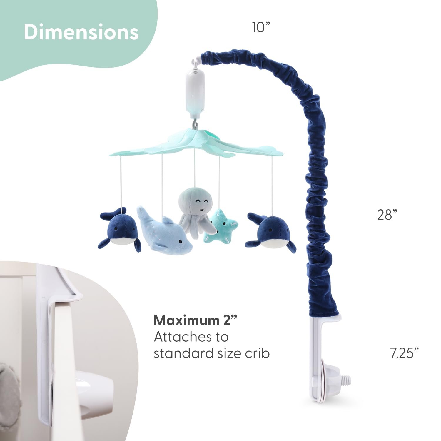 61jcwx8pf5l. sl1500 The Peanutshell Crib Mobile for Boys or Girls – Light and Dark Blue Musical Baby Crib Mobile with 12 Lullabies, Ocean Baby Nautical Nursery Decor