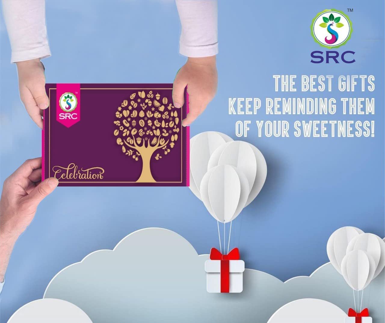 61u3wotomql. sl1280 SRC Creations Celebration Dry Fruits Gift Pack For Festive Wedding | Chocolate Covered Cashews (250g) and Chocolate Covered Almond (250g) | Corporate Gift Hamper Box