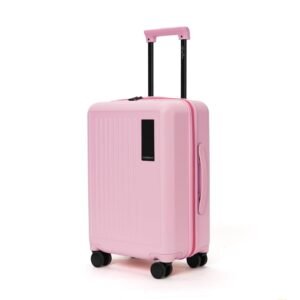 MOKOBARA The Transit Wave - Cabin Luggage | Small 54 Cm Pink Polycarbonate 8 Wheel Trolley Hardsided Spinner Suitcase With Built In Tsa Lock Travel Suitcase (Excuse Me)