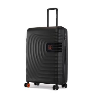 Nasher Miles Boston Hard-Sided Polypropylene Double Spinner Check-in Luggage 28 inch | 75cm | 8 Wheels Large Trolley Bag for Travel | Suitcase (Black)