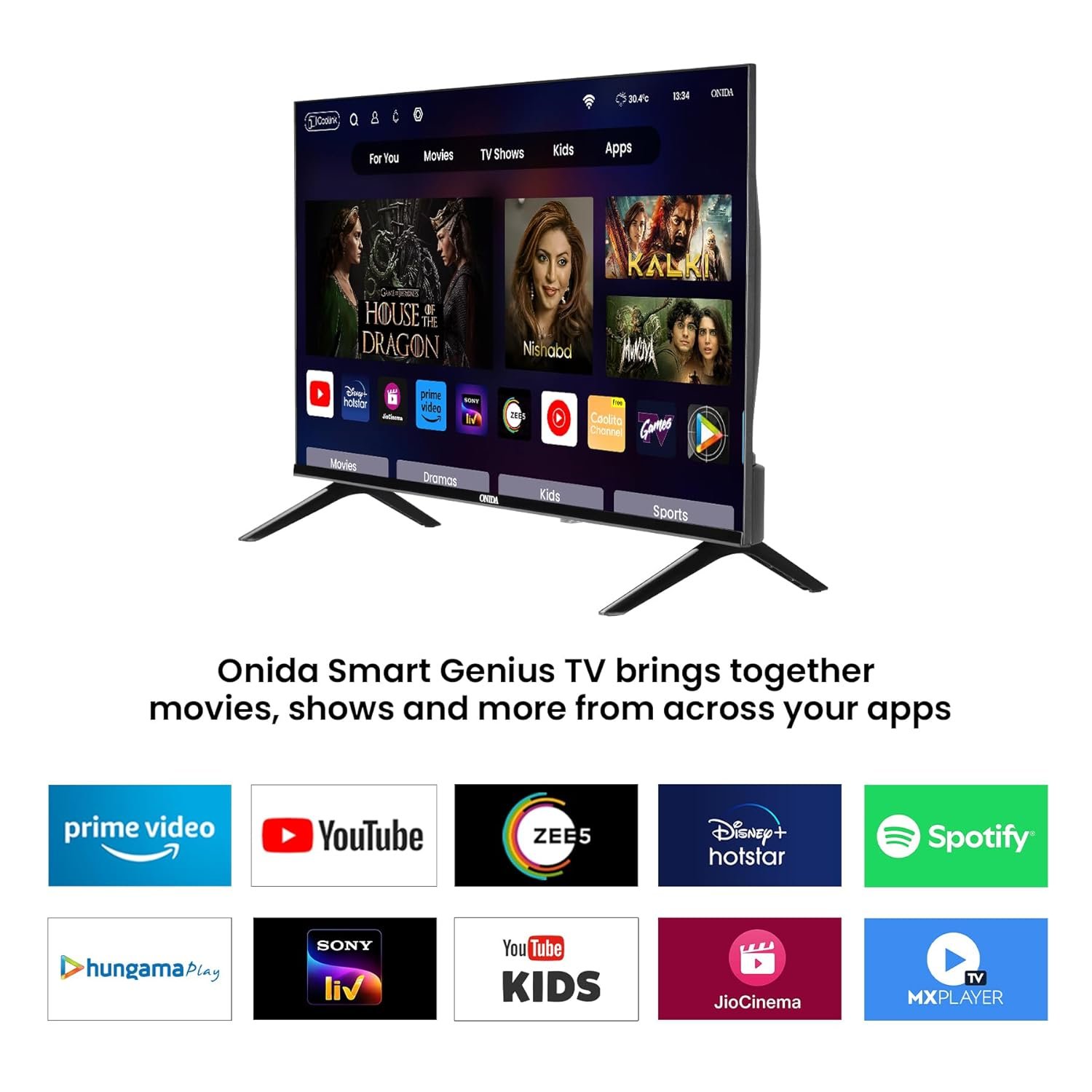 71cmfa krl. sl1500 Onida 108 cm (43 inch) Full HD Smart TV 43ACF (Black)