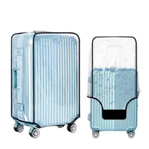 28-Inch Waterproof Luggage Cover, Clear Suitcase Protector with Zipper Dustproof & Travel-Ready Trolley Bag Cover Durable & Lightweight 1Pack (87 * 64 * 32CM)