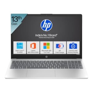 HP 15, 13th Gen Intel Core i3-1315U (8GB DDR4, 512GB SSD), Anti-Glare, Micro-Edge, 15.6''/39.6cm, FHD, Win 11, M365 Basic(1yr)* Office2024, Silver, 1.59kg, fd0465TU, UHD Graphics, FHD Camera Laptop