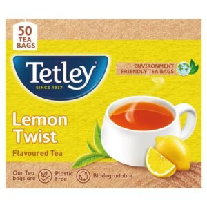 Tetley | Lemon Flavoured Refreshing Tea | Black Tea | 50 Tea Bags