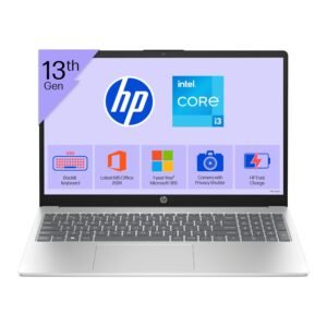 HP 15, 13th Gen Intel Core i3-1315U, (8GB DDR4,512GB SSD) Anti-Glare, Micro-Edge, FHD,15.6''/39.6cm, Win11,M365 Basic(1yr),Office24, Silver,1.59kg, fd0572TU, FHD Camera w/Shutter, Backlit Laptop