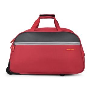 Aristocrat Enigma 52 Cm Polyester Softsided Cabin Size Duffle Trolley with Wheels - Red