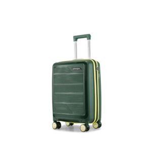Provogue Spectrum Hard-Sided PP 55 Cm Suitcase/Cabin Trolley Bag Small| Expandable Space with 8 Wheels Trolley Bags for Travel |Lightweight with Combination Lock|5 Year Warranty (Midnight Fern Green)