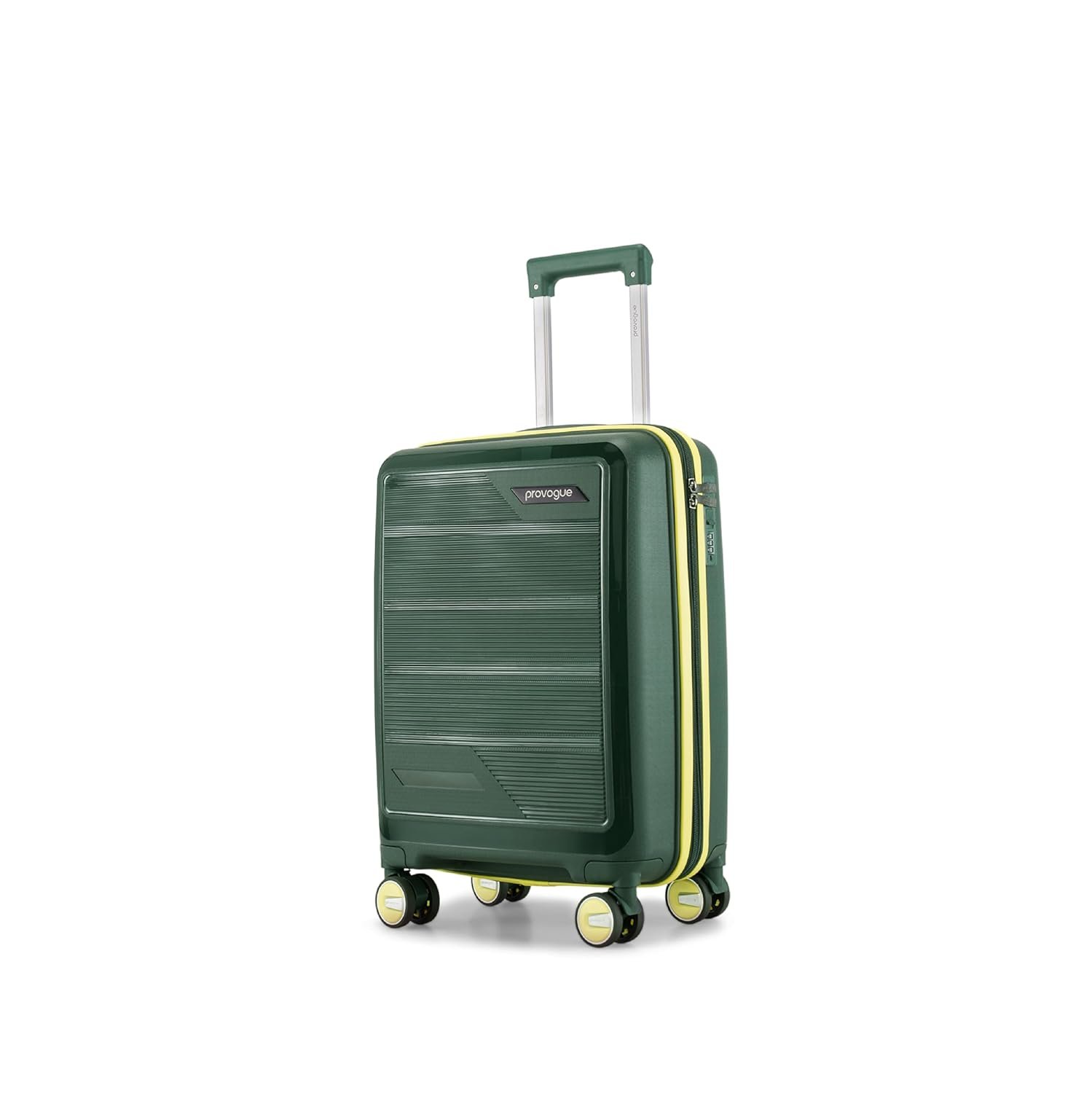 Provogue Spectrum Hard-Sided PP 55 Cm Suitcase/Cabin Trolley Bag Small| Expandable Space with 8 Wheels Trolley Bags for Travel |Lightweight with Combination Lock|5 Year Warranty (Midnight Fern Green) Provogue Spectrum Hard-Sided PP 55 Cm Suitcase/Cabin Trolley Bag Small| Expandable Space with 8 Wheels Trolley Bags for Travel |Lightweight with Combination Lock|5 Year Warranty (Midnight Fern Green)