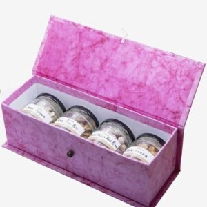 The Berry People: Festive Treats Gift Hamper - Flavoured Dry Fruits Combo of Kaju Peri Peri, Kaju Pudina, Kaju Rose Petal & Kaju Bhujia | Nutritious Pack & Healthy Snacks | Diwali Gift