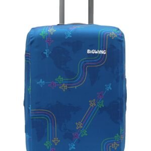 BIGWING Protective Cover in Polyester Fabric with Jet Print | 20' Inch 55 cm Small Size | Hard Luggage Trolley Bag Cover (Fits Only On Fiber - Plastic Trolley Bag)