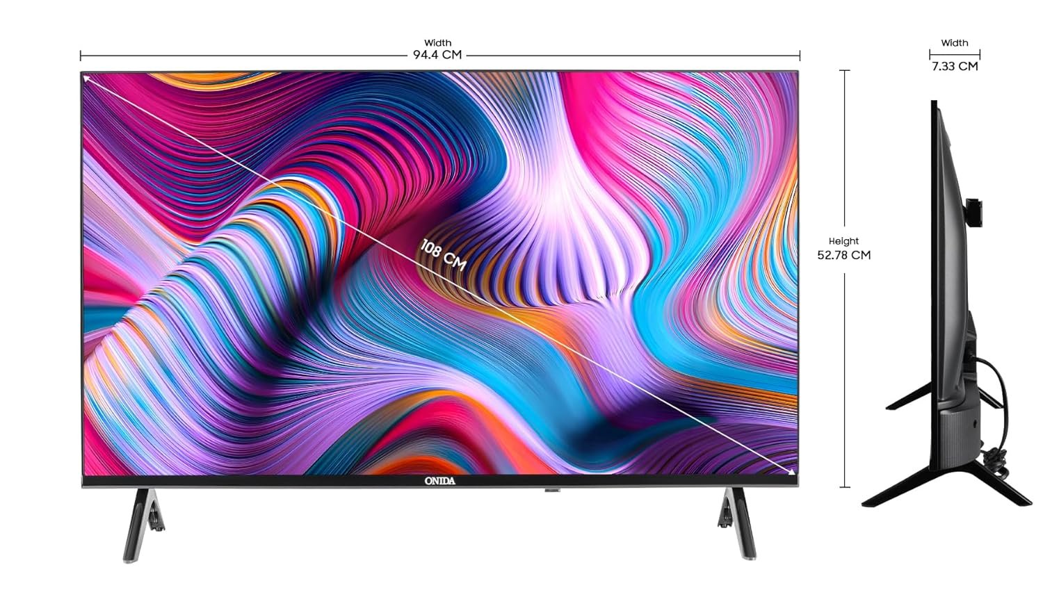 71wro0zqufl. sl1500 Onida 108 cm (43 inch) Full HD Smart TV 43ACF (Black)