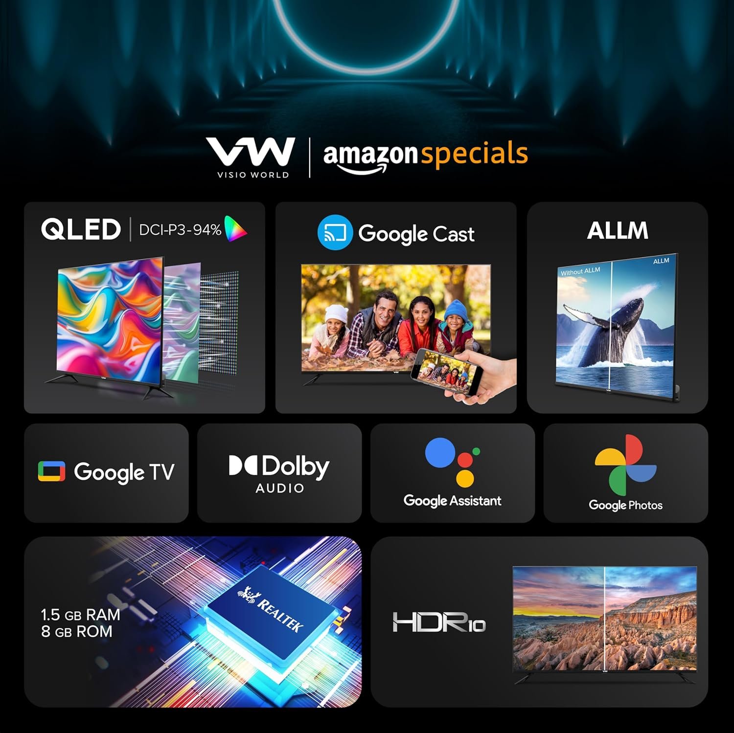 81 nslplj9l. sl1500 VW 80 cm (32 inches) Pro Series HD Ready Smart QLED Google TV VW32GQ1